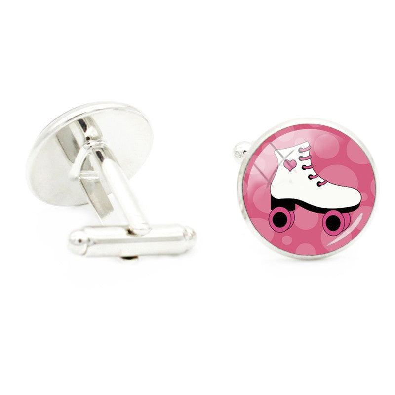 Skating Sport 16mm Glass Cufflinks For Men