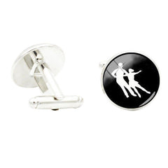 Love Pairs Skating Cufflinks Glass Gem Cuff Link Jewelry