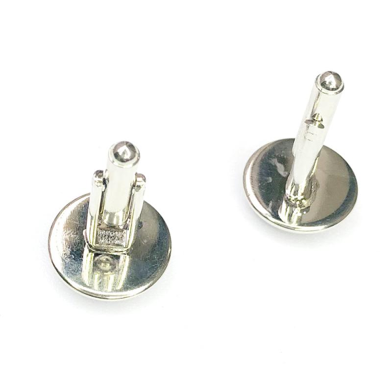 Glass Gem Rhodium Plated Fencing Cufflinks for Men