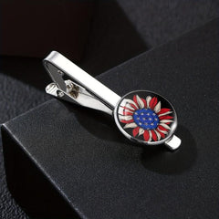 Patriotic Tie Clip With Eagle American Flag Yin Yang