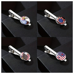 Patriotic Tie Clip With Eagle American Flag Yin Yang