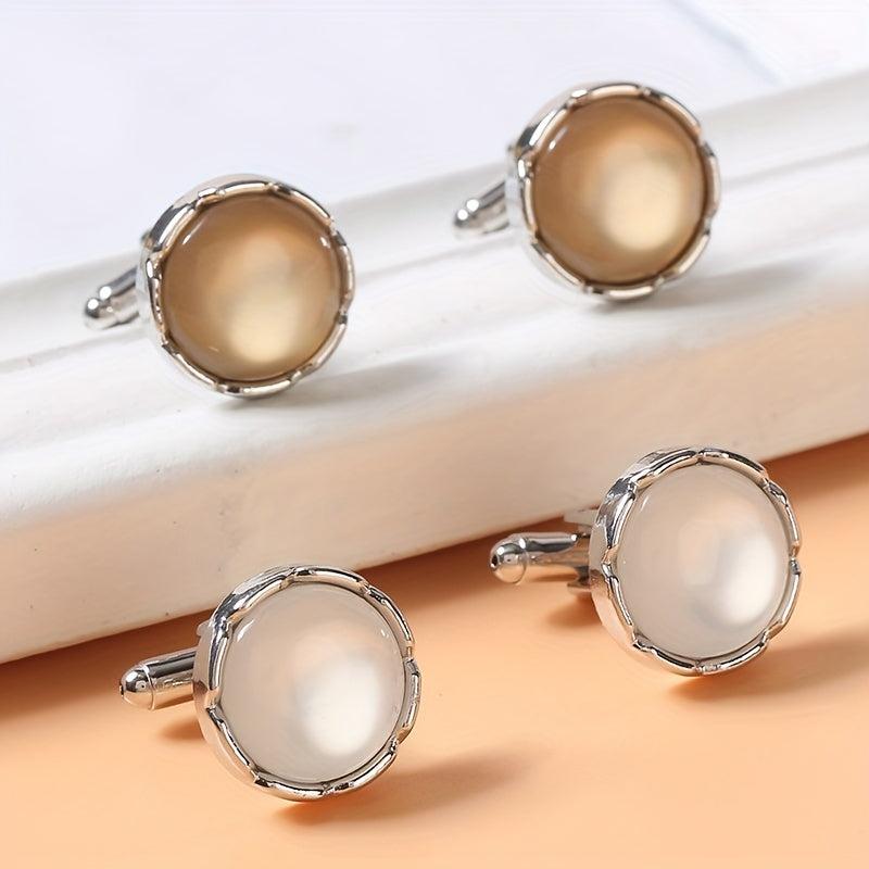 Faux Pearl Cufflinks Set Wedding Business Gift