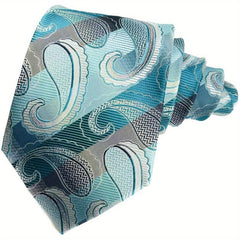 Men's Striped Print Tie with Box Packaging
