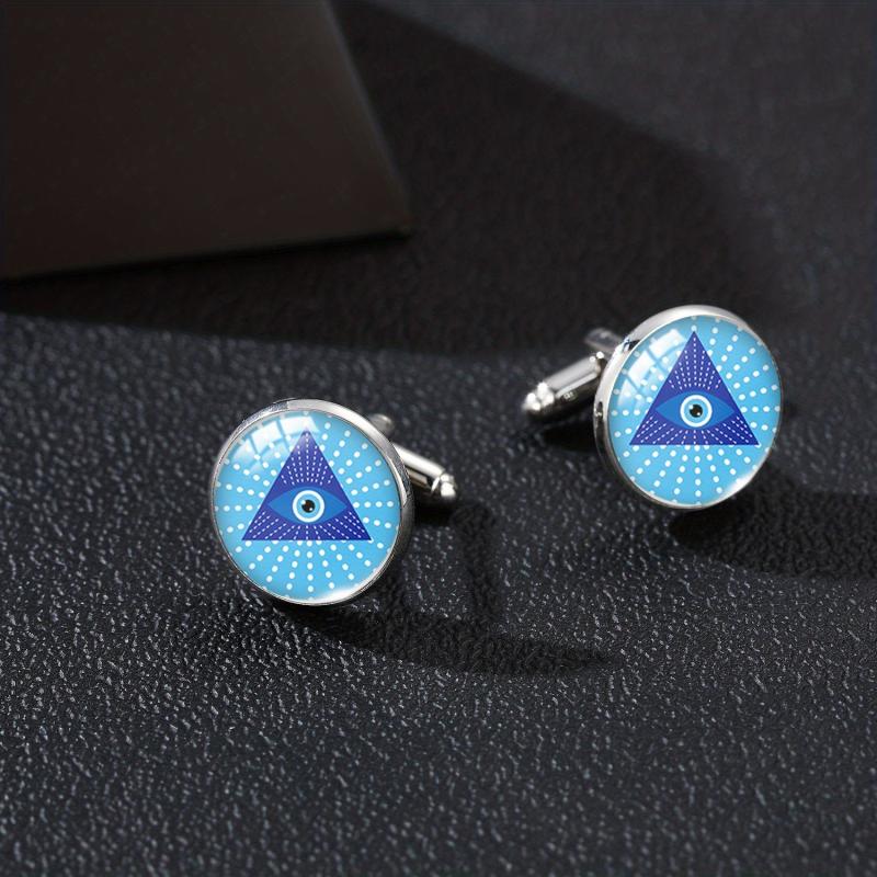 Evil Eye Cufflinks Time Gem Silver French Men's Shirt Accessories