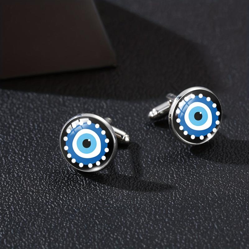 Evil Eye Cufflinks Time Gem Silver French Men's Shirt Accessories