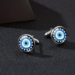 Evil Eye Cufflinks Time Gem Silver French Men's Shirt Accessories