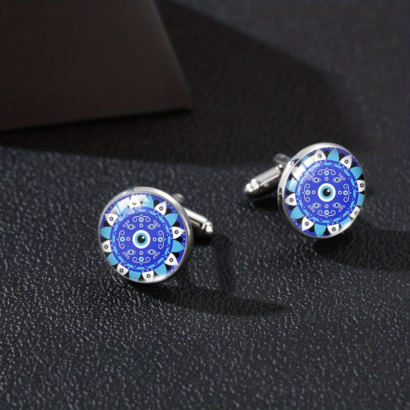 Evil Eye Cufflinks Time Gem Silver French Men's Shirt Accessories