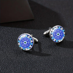 Evil Eye Cufflinks Time Gem Silver French Men's Shirt Accessories