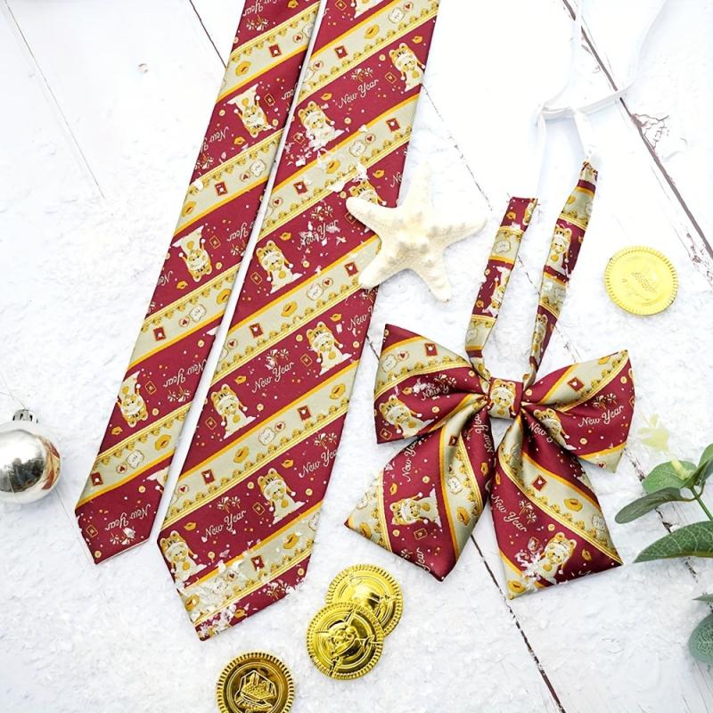 Polyester Men's Tie Bow Tie College Style Jacquard Clothing Accessories