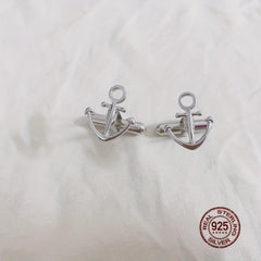 925 Sterling Silver Anchor Cufflinks Men's Suit Accessories