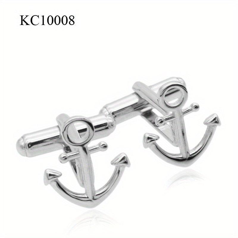925 Sterling Silver Anchor Cufflinks Men's Suit Accessories