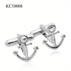 925 Sterling Silver Anchor Cufflinks Men's Suit Accessories