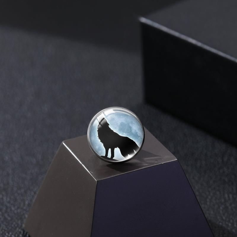 Howling Wolf Time Gem Shirt Charms Buckle For Men