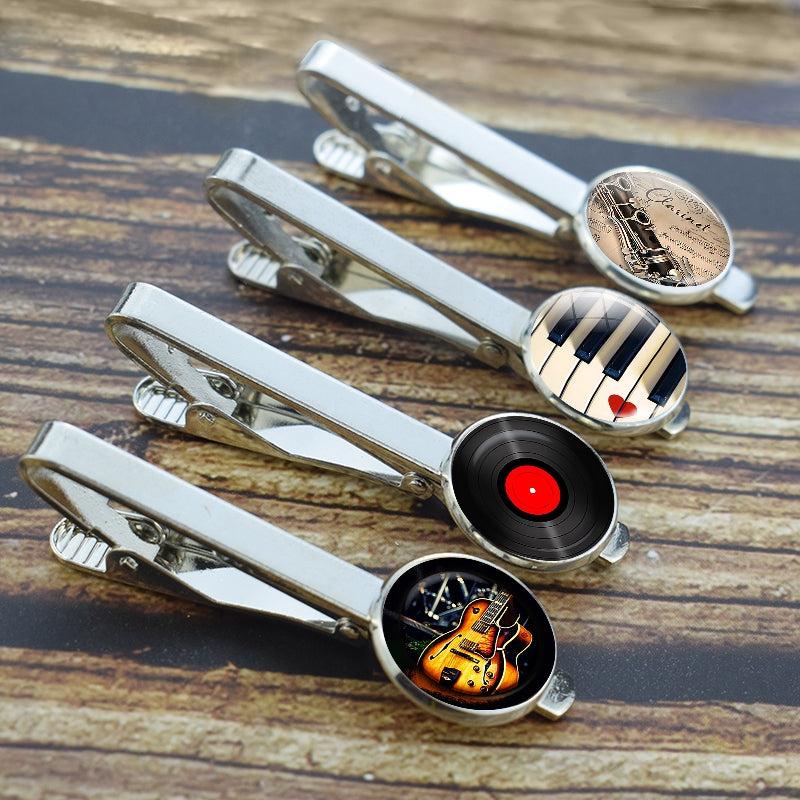 Guitar Tie Clips Set for Men's Formal Attire