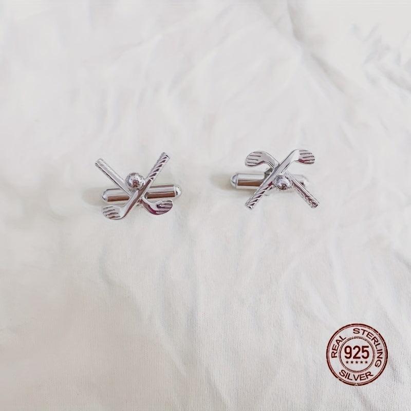 S925 Men's Golf Style Cufflinks