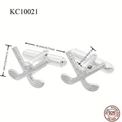 S925 Men's Golf Style Cufflinks