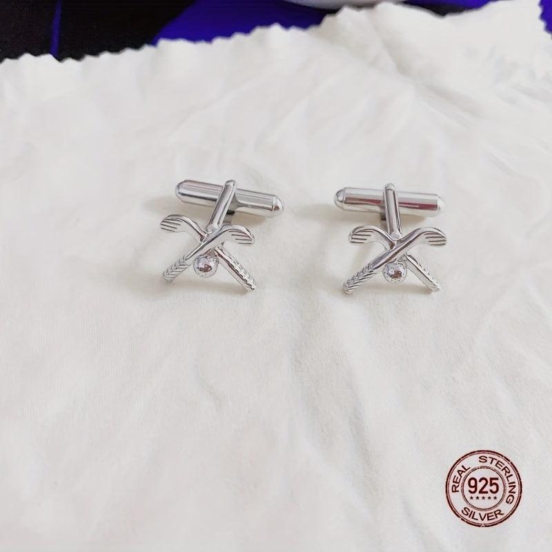 S925 Men's Golf Style Cufflinks