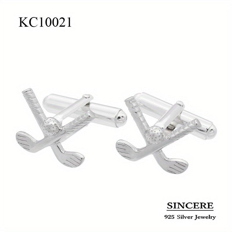 S925 Men's Golf Style Cufflinks