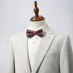 2pcs Men's Floral Necktie Bow Tie Set for Wedding