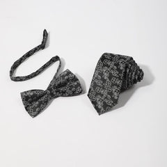 2pcs Men's Floral Necktie Bow Tie Set for Wedding