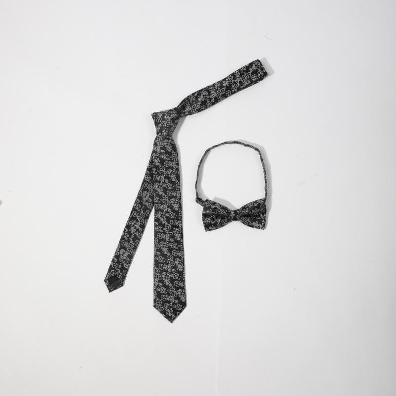 2pcs Men's Floral Necktie Bow Tie Set for Wedding