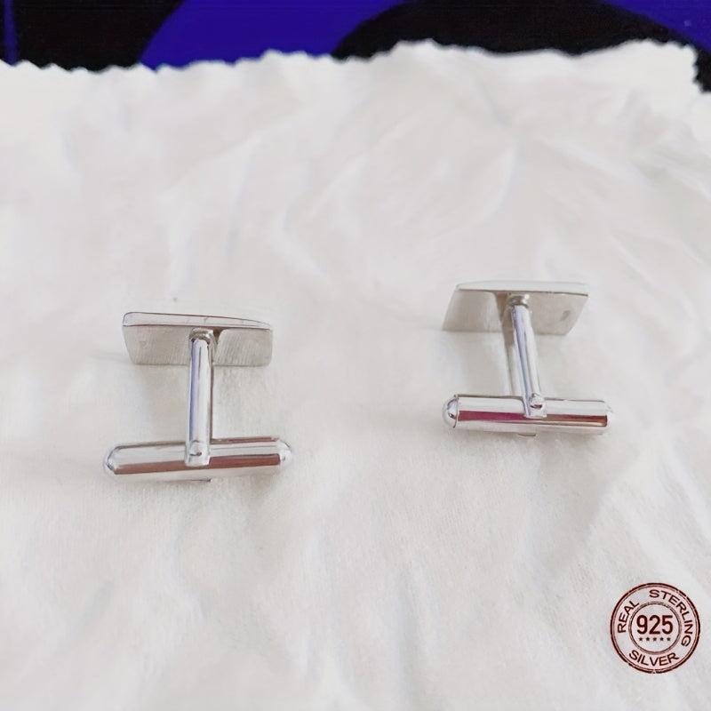 925 Silver Button Cufflinks Wedding Suit Gift For Men
