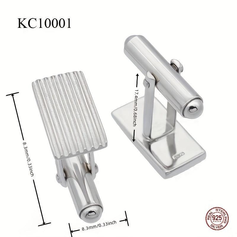 925 Silver Button Cufflinks Wedding Suit Gift For Men