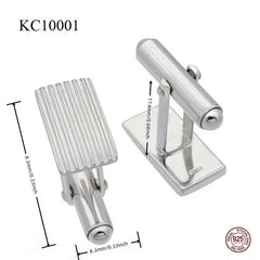 925 Silver Button Cufflinks Wedding Suit Gift For Men