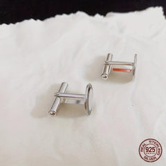 925 Silver Cufflinks High Suit Button Shirt Studs