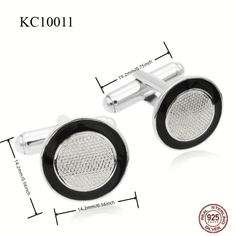 925 Silver Cufflinks High Suit Button Shirt Studs