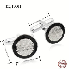925 Silver Cufflinks High Suit Button Shirt Studs