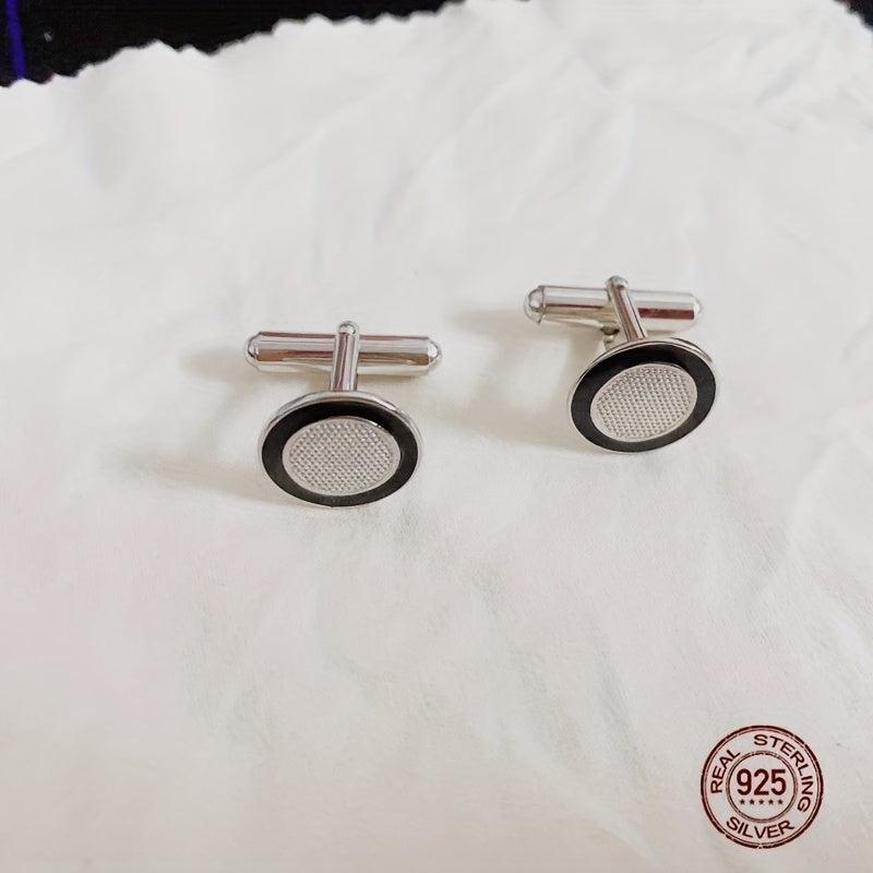 925 Silver Cufflinks High Suit Button Shirt Studs