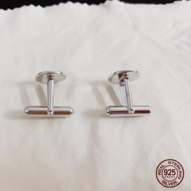 925 Silver Cufflinks Men's High Suit Button Shirt Studs Accessories
