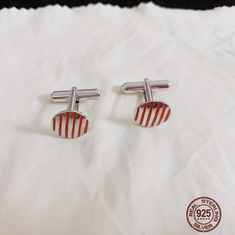 925 Silver Cufflinks Men's High Suit Button Shirt Studs Accessories