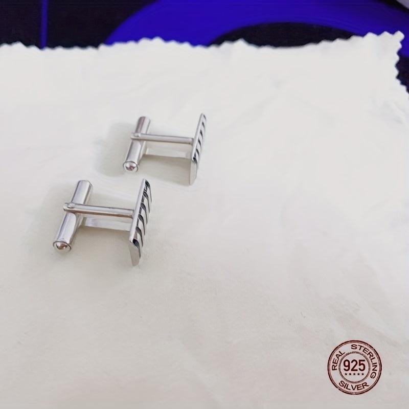 925 Silver Button Cufflinks Wedding Suit Gift For Men