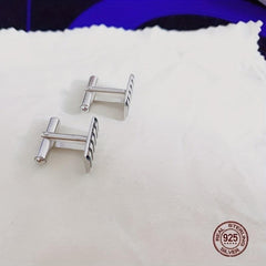 925 Silver Button Cufflinks Wedding Suit Gift For Men