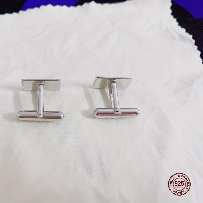 925 Silver Button Cufflinks Wedding Suit Gift For Men