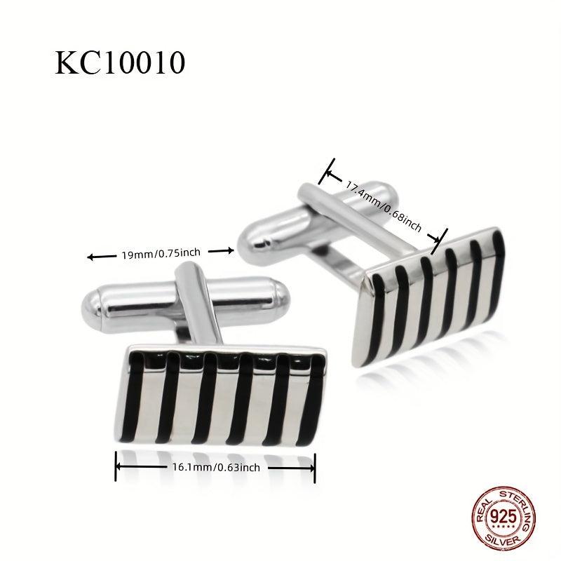 925 Silver Button Cufflinks Wedding Suit Gift For Men