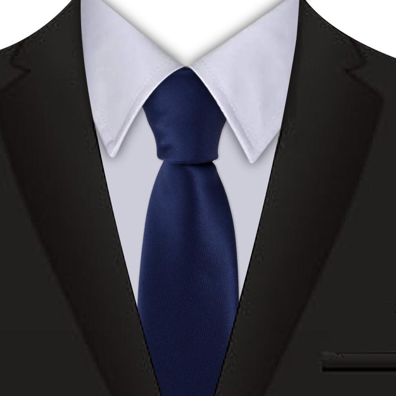 Men's Solid Polyester Tie Business Casual Neckline Collar Tape