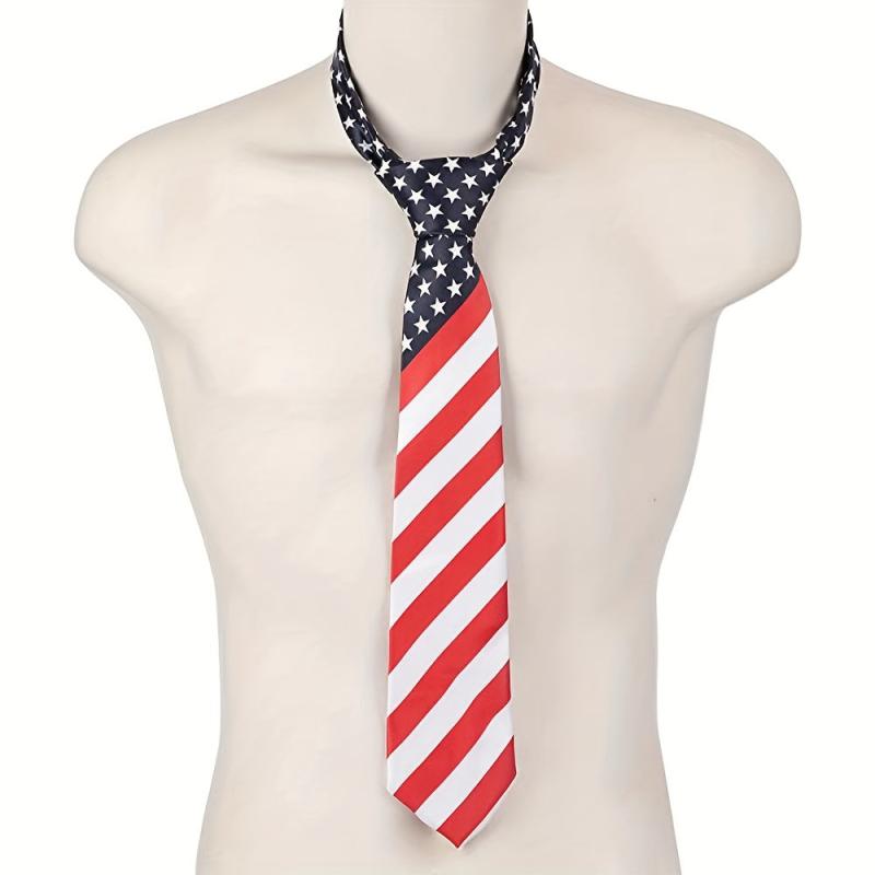 Independence Tie Classic Stripe American Flag Necktie