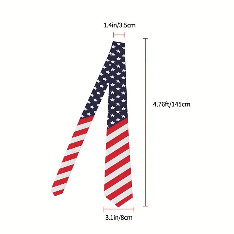 Independence Tie Classic Stripe American Flag Necktie