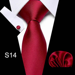 Business Men's Tie Set With Cufflinks Square Scarf