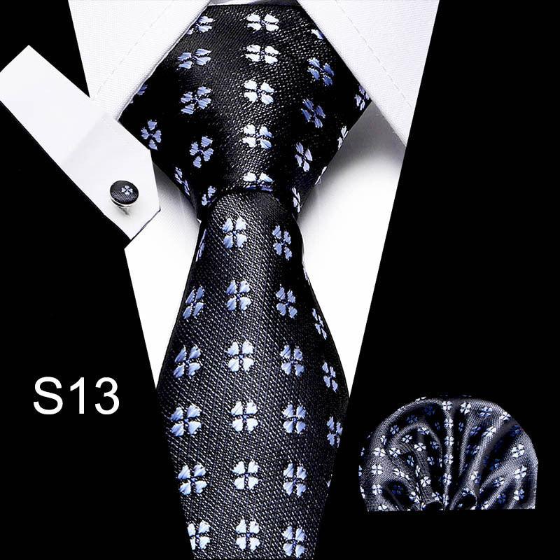 Business Men's Tie Set With Cufflinks Square Scarf