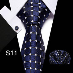 Business Men's Tie Set With Cufflinks Square Scarf