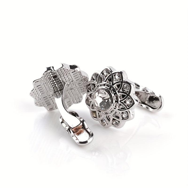 French Cufflinks Rhinestone Cuff Nails Pair