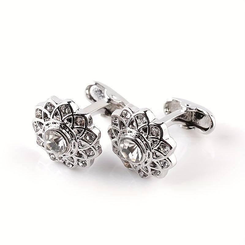 French Cufflinks Rhinestone Cuff Nails Pair