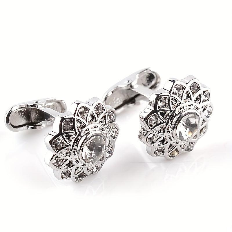 French Cufflinks Rhinestone Cuff Nails Pair