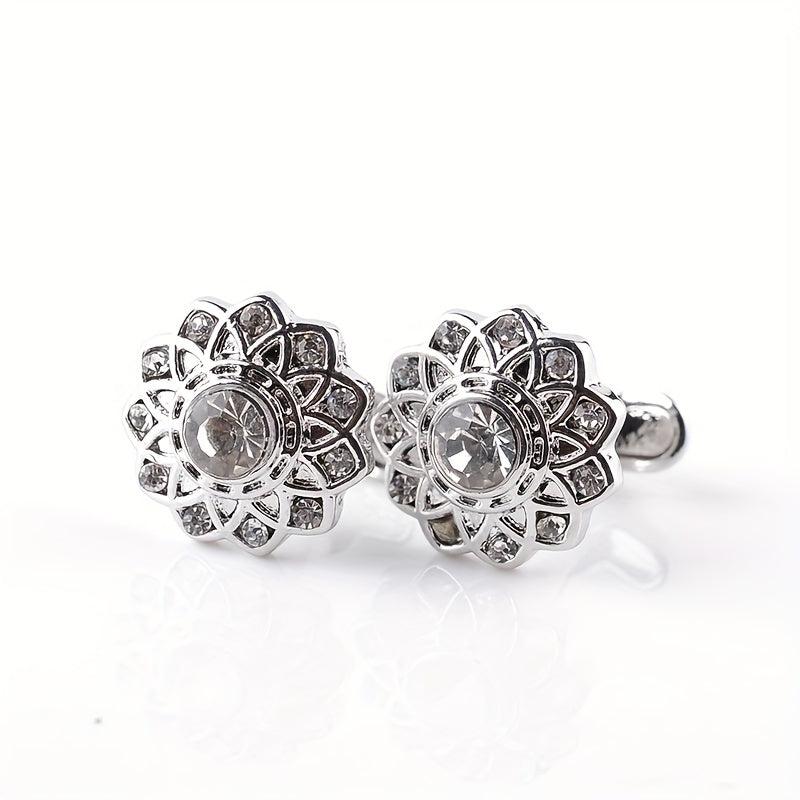 French Cufflinks Rhinestone Cuff Nails Pair