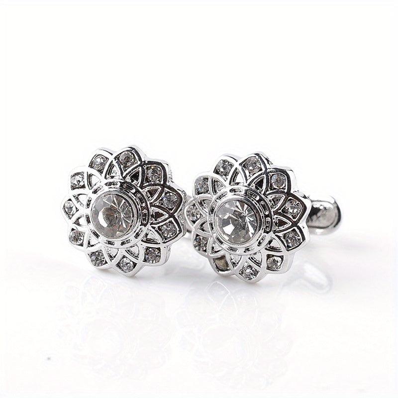 French Cufflinks Rhinestone Cuff Nails Pair