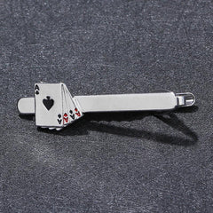 Poker Enamel Tie Clip For Men Groove Clips Business Tie Clips